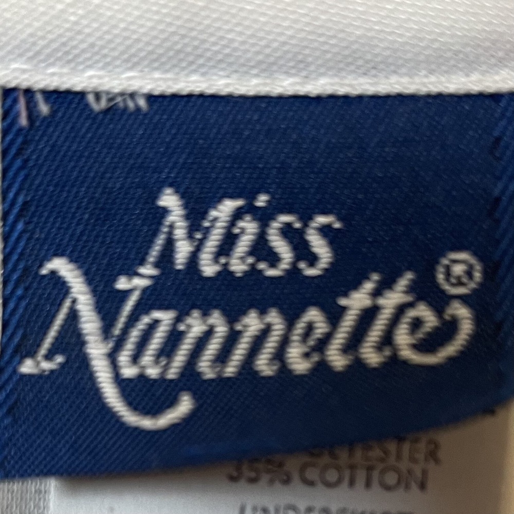 Vtg Miss Nannette Girl's Tiered Dress Sz 10 White Pink Floral Ruffles USA Party - Picture 8 of 10